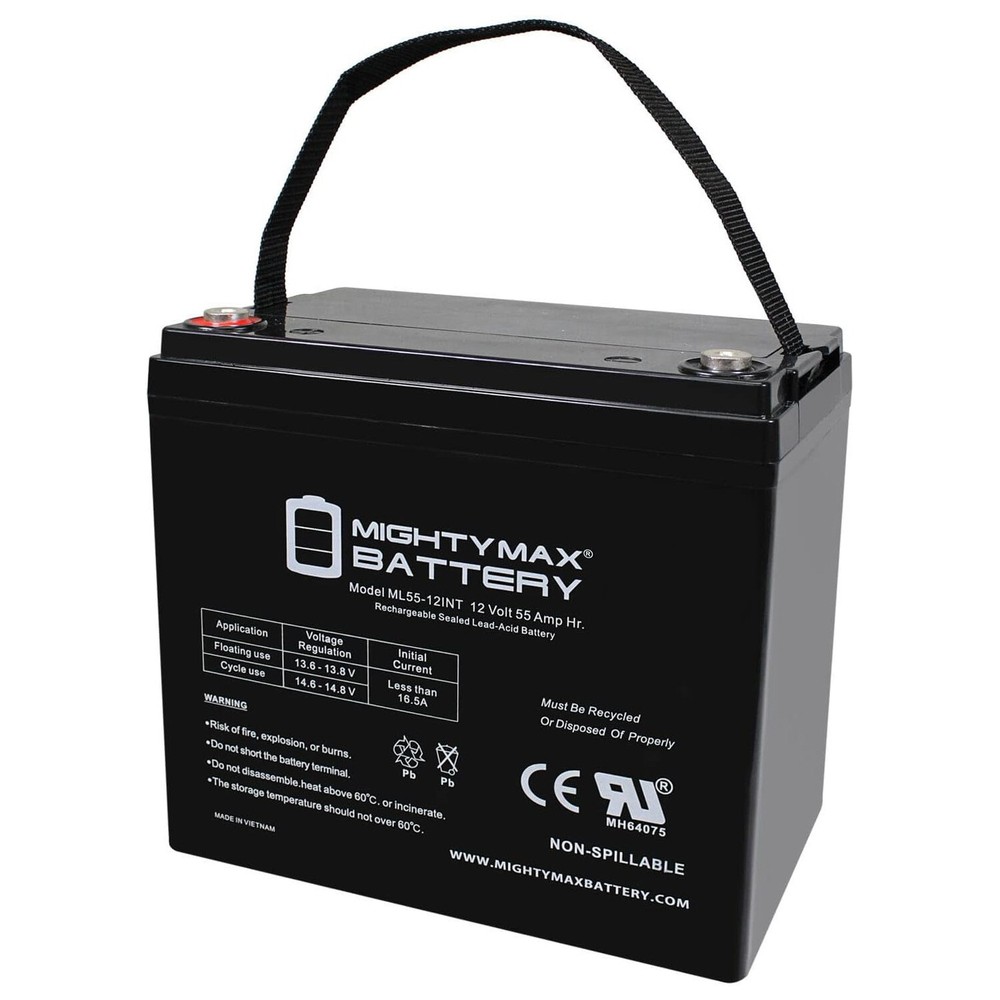 Mighty Max 12V 55AH INT Battery Replaces Universal UB12550GRP22NF- UB12550 Z1 TT