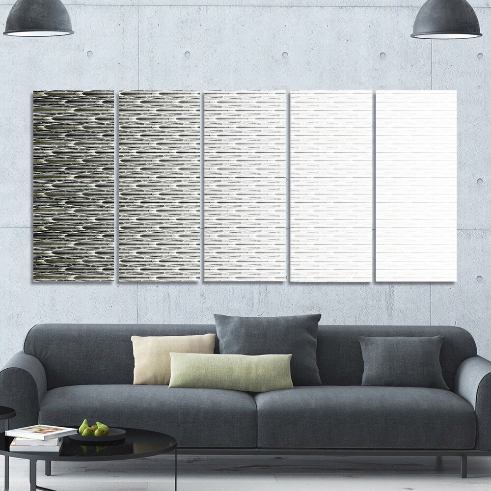 Designart White Symmetrical Fractal Flower Abstract Wall Art - Oversized Modern Canvas Print for Contemporary Home Decor