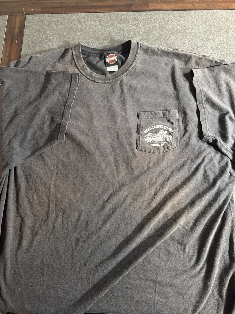 Harley-Davidson York Open House 2007 Pocket T-Shirt 4XL Black Fade USA Made