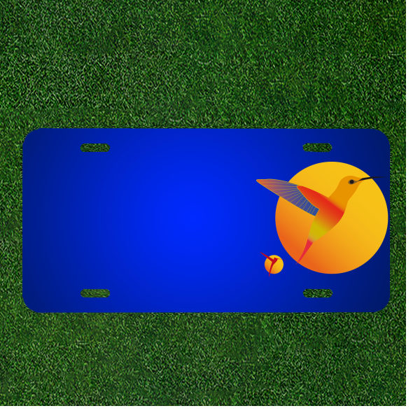 Custom Personalized License Plate With Add Names To Hummingbirds Birds Sun