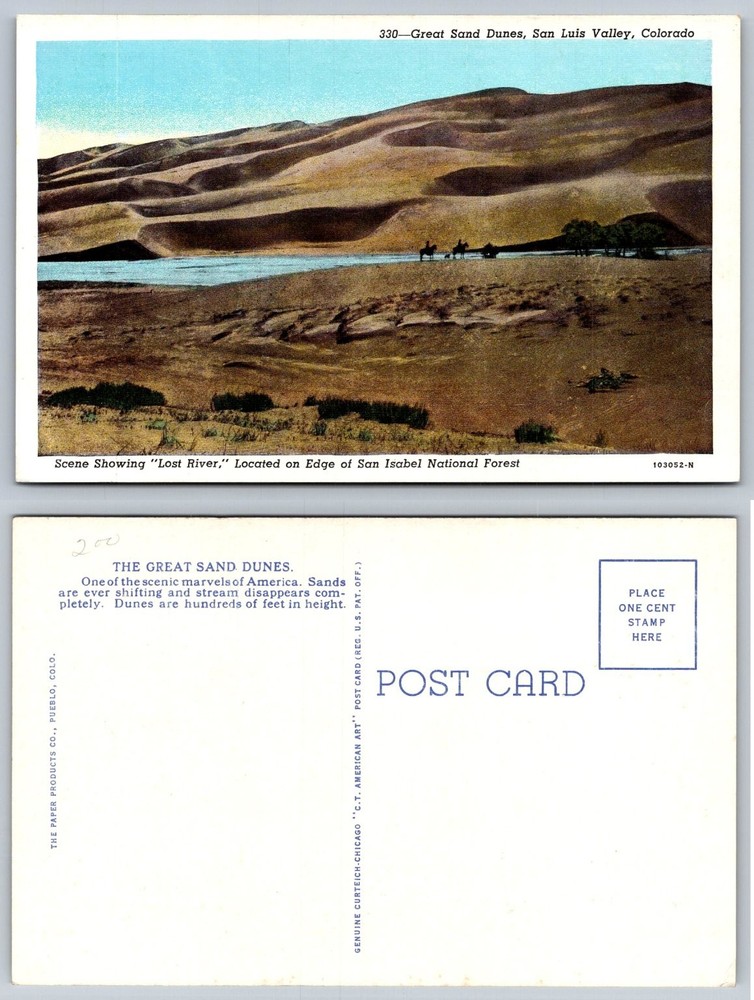 Great Sand Dunes Colorado Postcard Lost River San Isabel National Forest