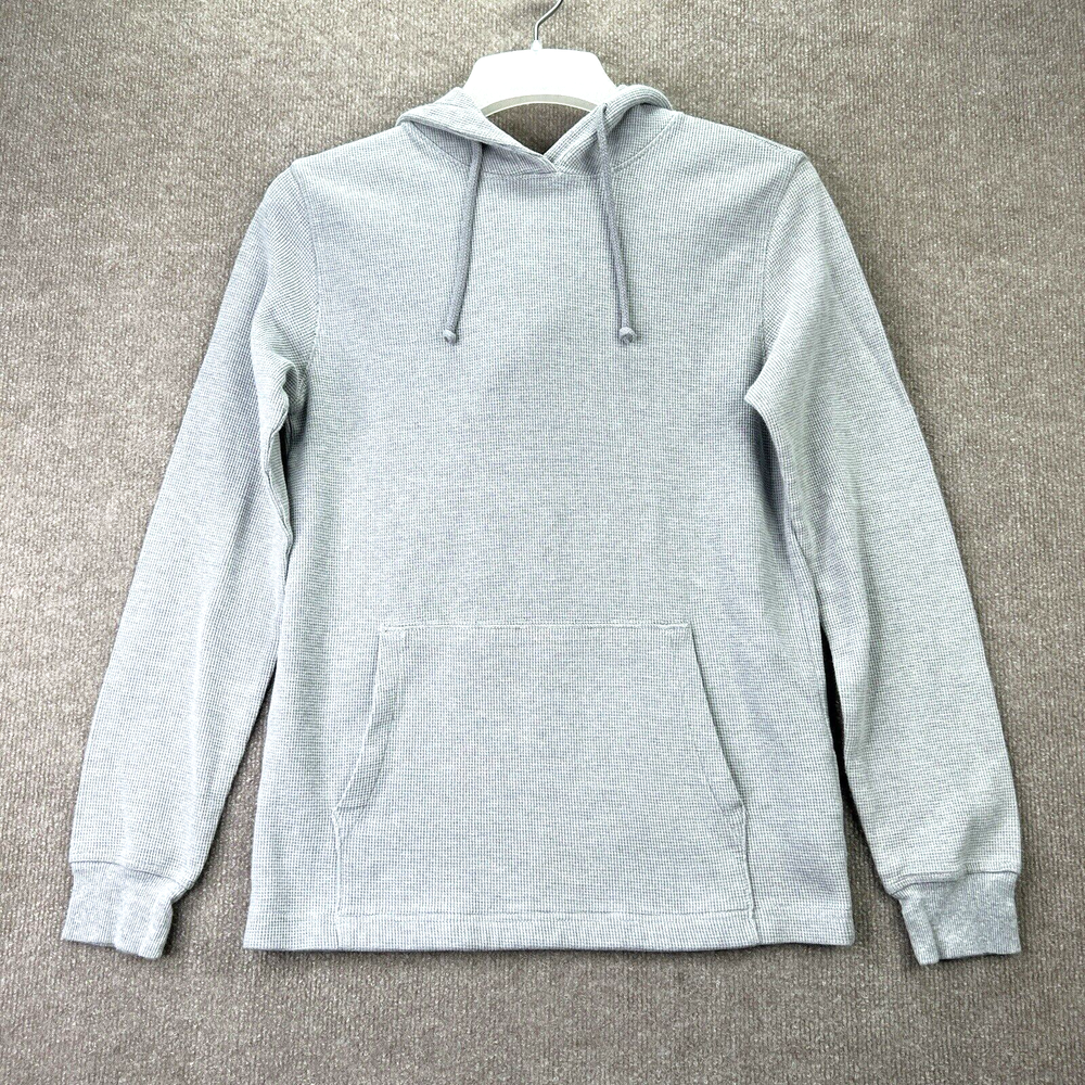 The North Face Gray Waffle Knit Thermal Hoodie for Men Small Outdoor Gorpcore Style