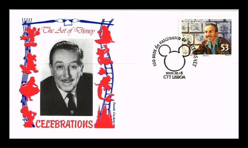 Dr Jim Stamps Cover Walt Disney Portugal First Day Issue Panda Cachet