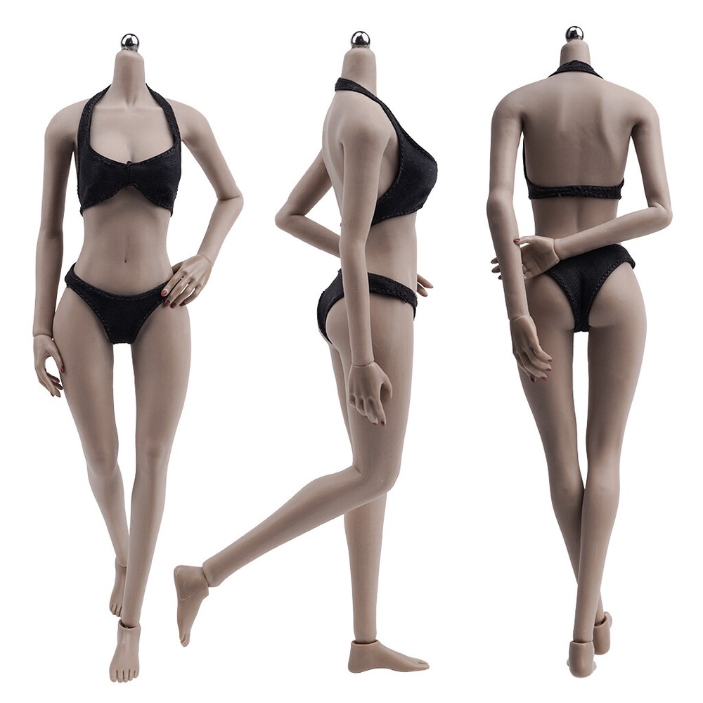 Dark Skin 1/6 Middle Bust Female Figure Body For 12