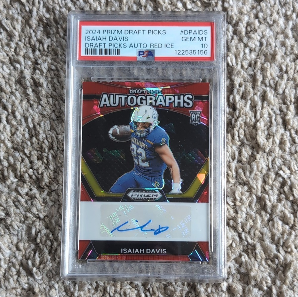 2024 Panini Prizm Draft Picks Isaiah Davis Red Ice Auto PSA 10
