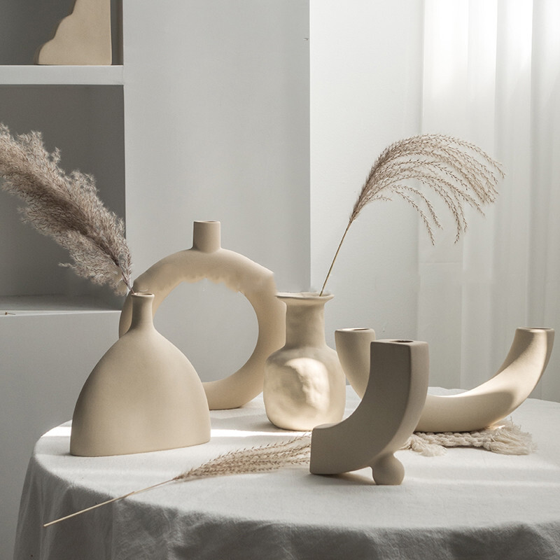 Simplicity Ceramic Vase Dry Flower Arrangement Home Decoration Ornament Living R