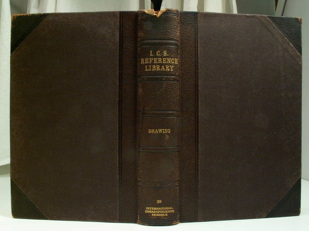 1905 ICS Drawing Guide: Geometrical Mechanical Sketching & Projection Surfaces in 3/4 Leather Binding
