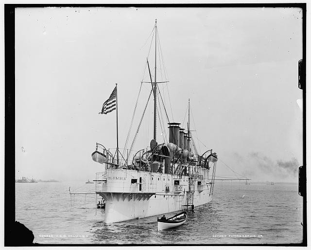 Photo:U.S.S. Columbia Navy Ship at Sea 1894-1901