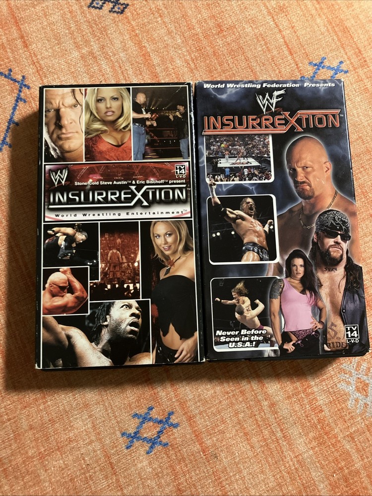 WWE WWF Wrestling Lot 2 VHS 2001 2003 Insurrextion Triple H Chris Benoit Austin