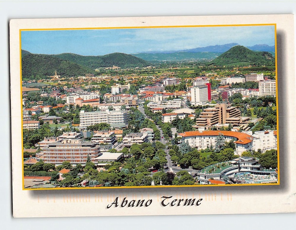 Postcard Aerial View Abano Terme Italy