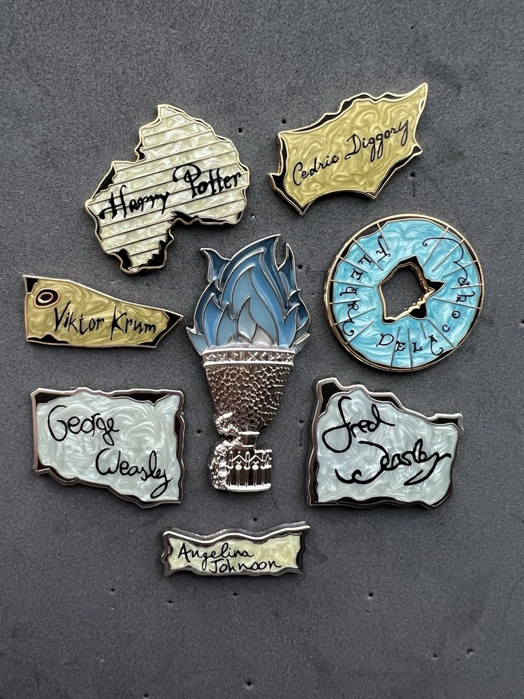 Harry Potter FANTASY Pin Set Goblet Of Fire Champion Names Wither Wings Wares