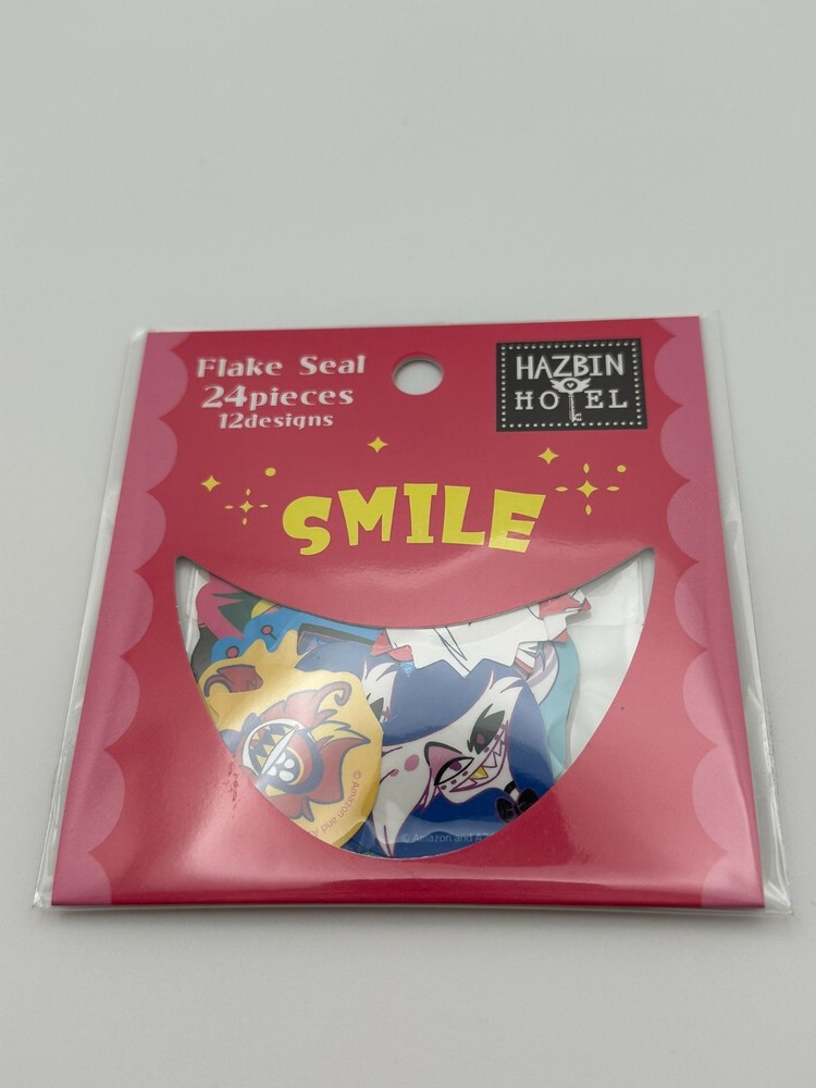 Hazbin Hotel Ikebukuro Popup Smile Stickers 24-Pack Flake Seal - Japan Exclusive