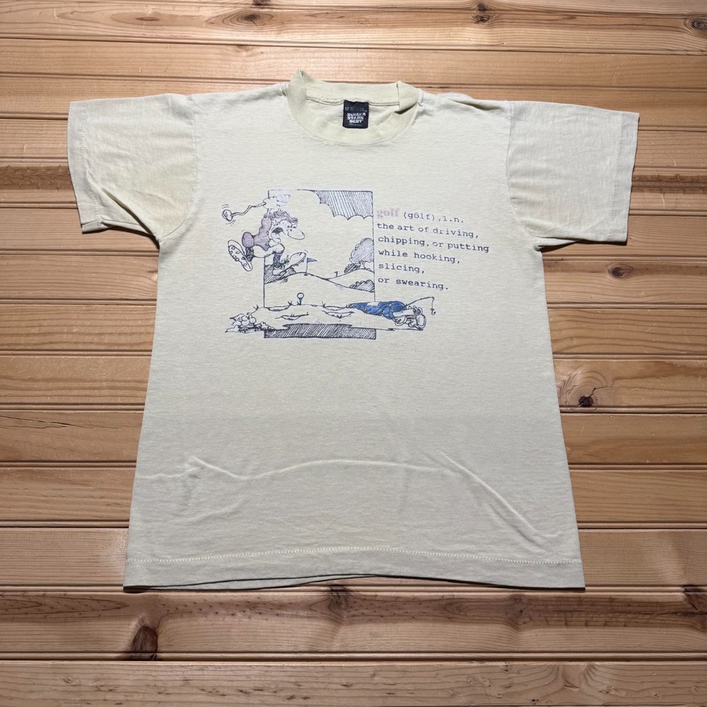 Vintage 80s Golf Definition Funny Cartoon Comic Sports Graphic Shirt USA Medium