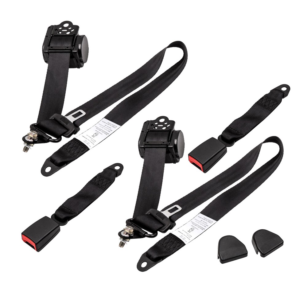 3 Point Adjustable Safety Belt Straps Set of 2 For Jeep CJ YJ Wrangler 1982-1995