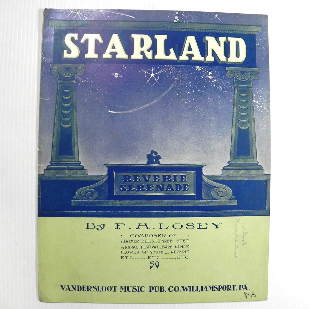 Starland 1909 Antique Sheet Music Large Format 
