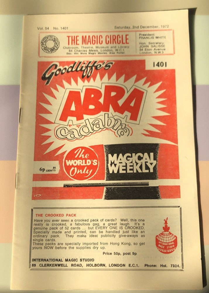 Vintage Magic / Magician Literature: Abra Cadabra # 1401 December 2, 1972.-image