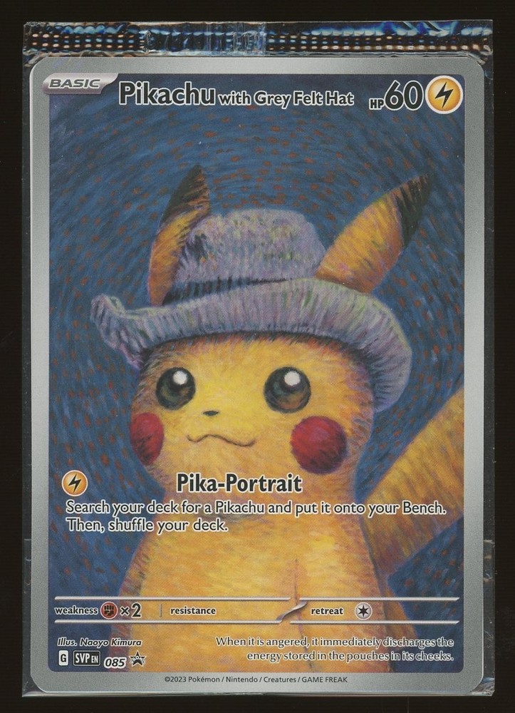 Pokemon TCG: Van Gogh Pikachu with Grey Felt Hat SVP 085 Promo Card New SealedPROBSTEIN is actively accepting consignments !!