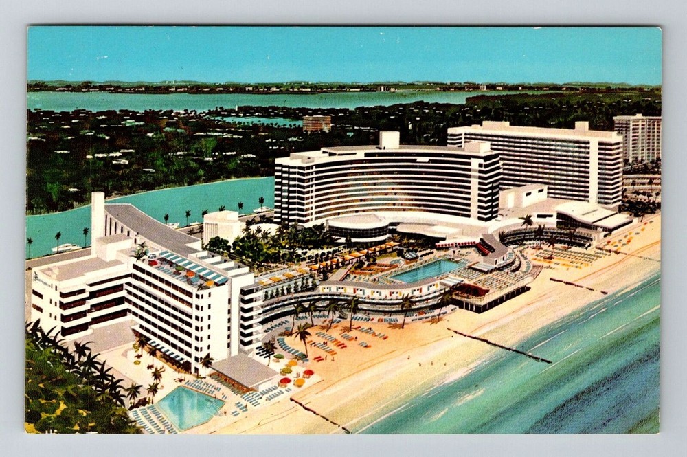 Miami FL-Florida, Panoramic Fontainebleau Resort Hotel, Vintage Postcard