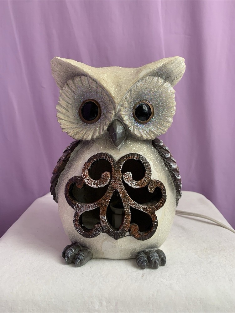Vintage Owl Night Light Accent Table Lamp Electric 7'' Decorative - Working