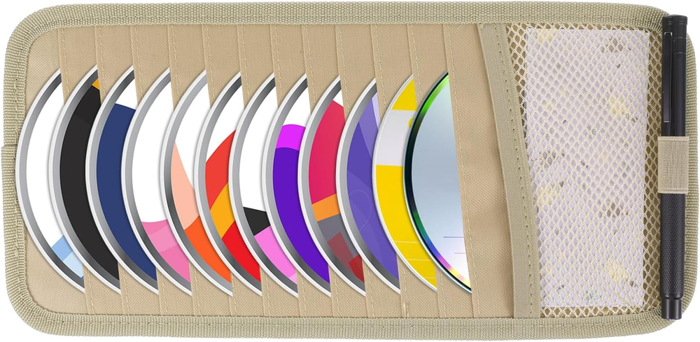 CD Visor Holder for Car, Vehicle Sun Visor Organizer Large Capacity CD Holder wi