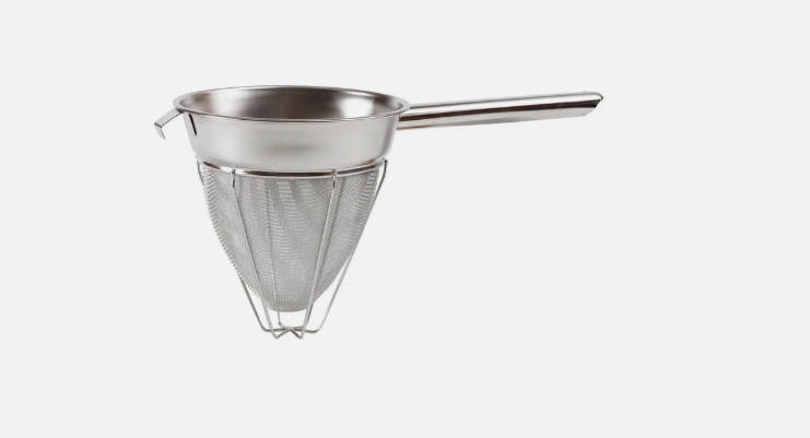 Winco CCB-8R Stainless Steel Bouillon Strainer 8” Reinforced Mesh Kitchen Tool