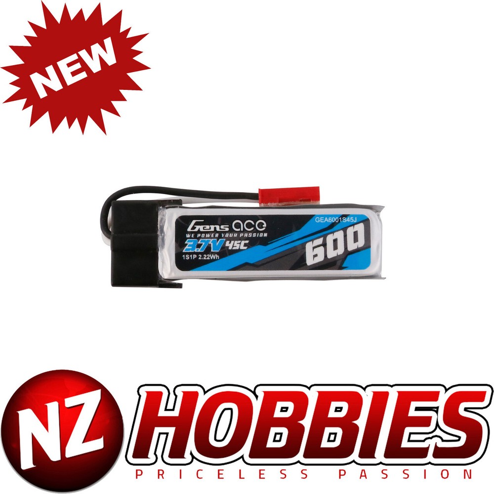 Gens Ace 600mAh 1S 45C 3.7V Lipo Battery Pack With JST-SYP Plug-image