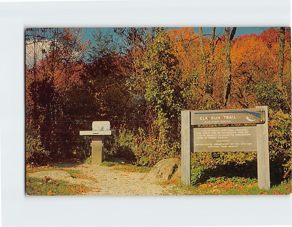 Postcard Elk Run Trail at Peaks of Otter Blue Ridge Mountains Virginia USA