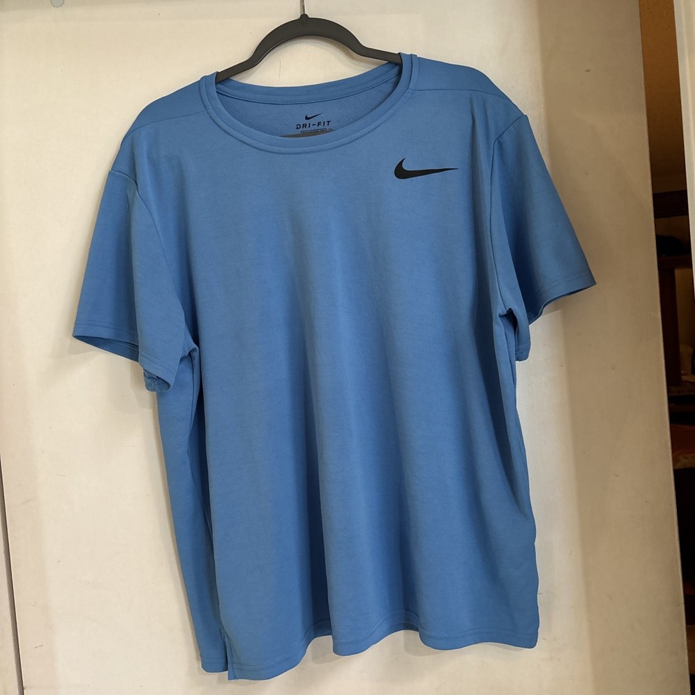 Men's Nike Dri-Fit Athletic T-Shirt XL Blue Short Sleeve Crew Neck
