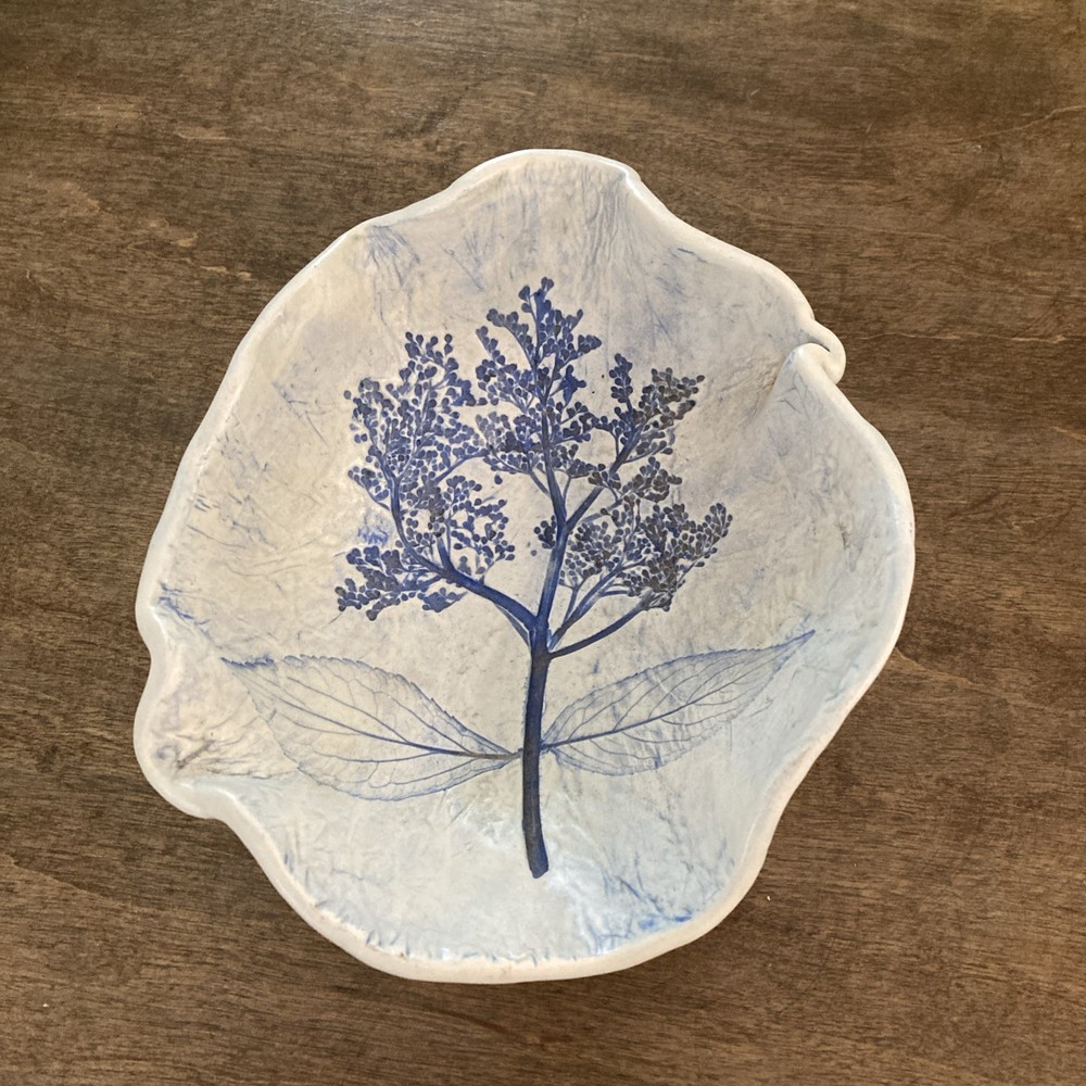 Studio Pottery Bowl Signed Soap  Trinket Dish Elderberry Cottagecore