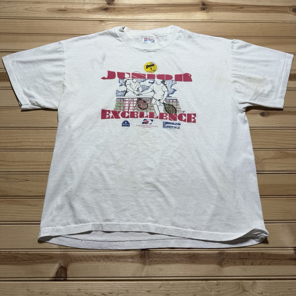 Vintage 90s PENN Tennis Junior Excellence Odessa Tournament Shirt Size Large