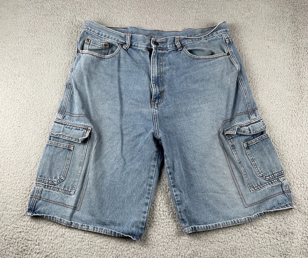 Vintage Oscar Jeans Men’s Size 36-37 Denim Blue Jean Cargo Shorts Jorts 90s Y2K