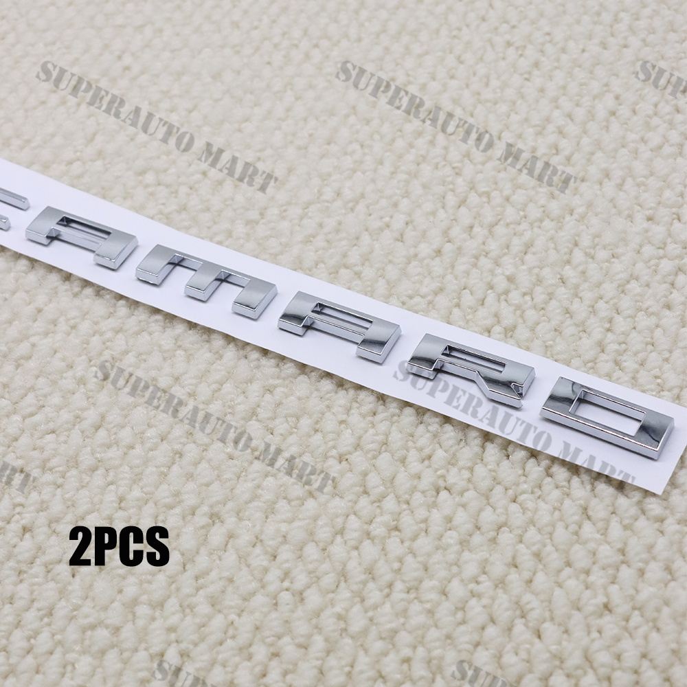 2X FOR CAMARO SIDE FENDER REAR TRUNK BADGE EMBLEM LETTER NAMEPLATE GLOSS SILVER