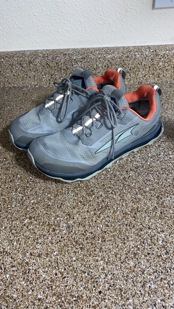 ALTRA Women's Lone Peak All-WTHR Trail Running Shoes, Gray/Orange Sz 9 Some Ware