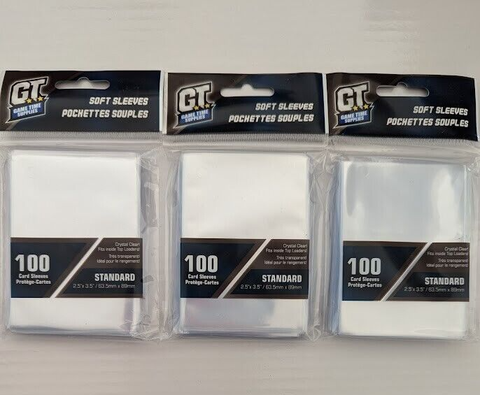 3  Game Time Supplies 100 Soft Card Sleeves 2.5