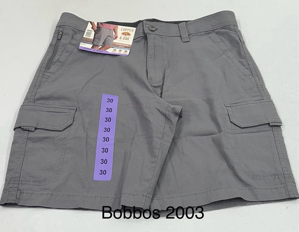 Copper & Oak Men's Venture Ripstop Cargo Shorts, Gray, Size 30