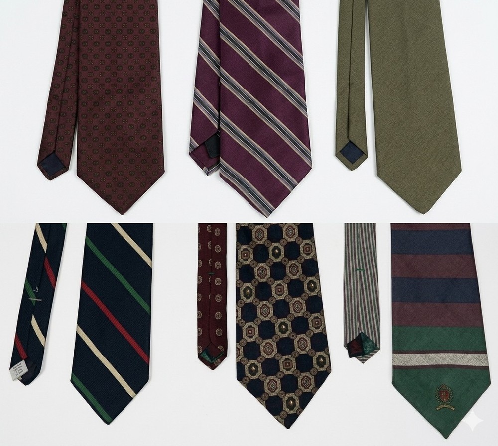 Neckties Lot Of 6 Brooks Brothers Tommy Hilfiger Land's End Ties Classic Men's