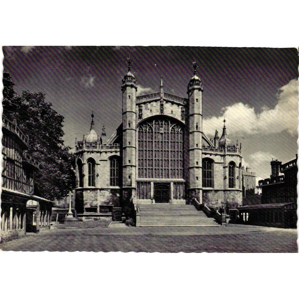 Vintage Valentines Postcard St Georges Chapel Windsor Castle Royal Entrance RPPC