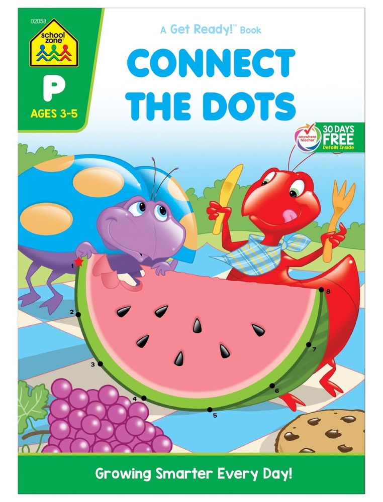 School Zone Connect the Dots Workbook: 32 Pages, Preschool, Kindergarten,...