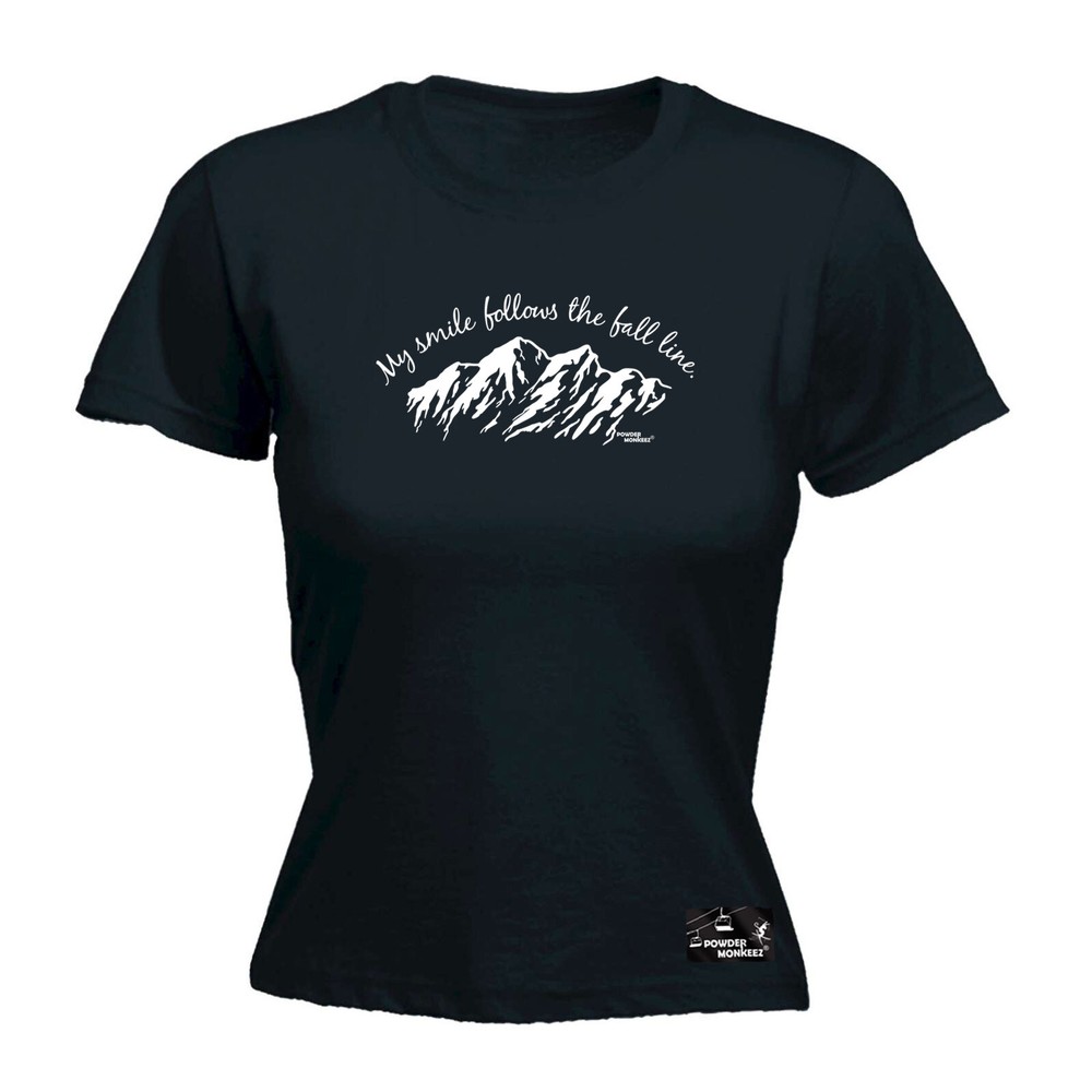 Winter Sports Pm My Smile Follows The Fall Line - Womens T Shirt Funny T-Shirt