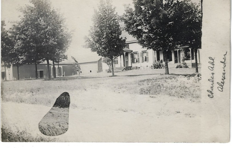 RPPC Alexander NY Ahl Home & Barn c1910 Real Photo Postcard near Attica New York