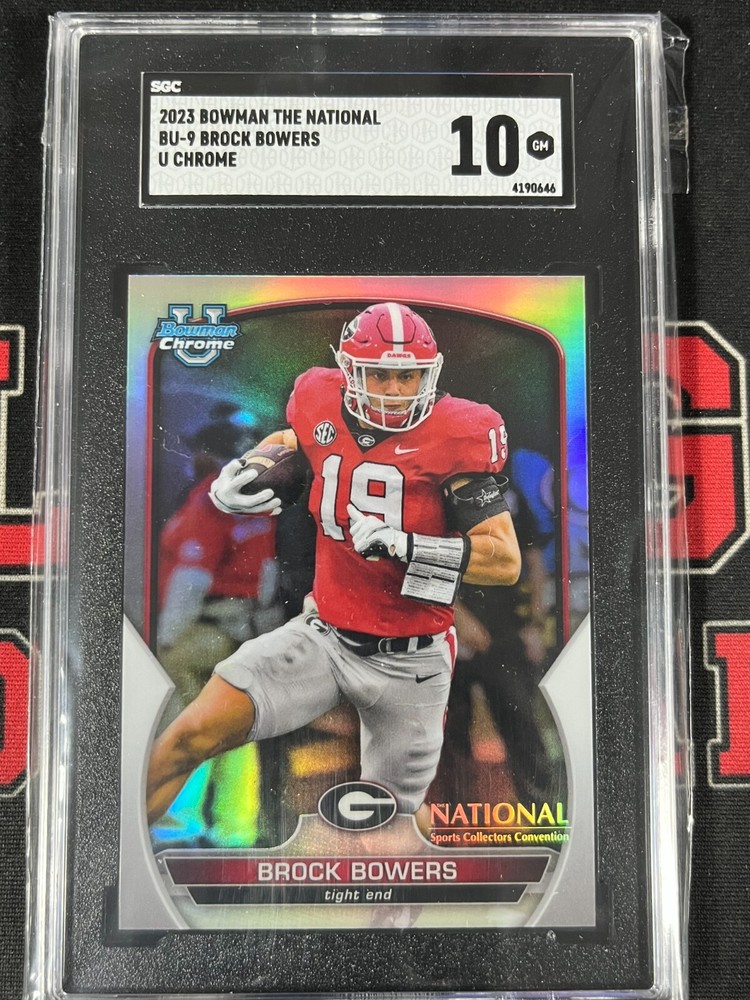 2023 Brock Bowers Silver Sgc 10 Gem Rc I Bowman U University National Nscc