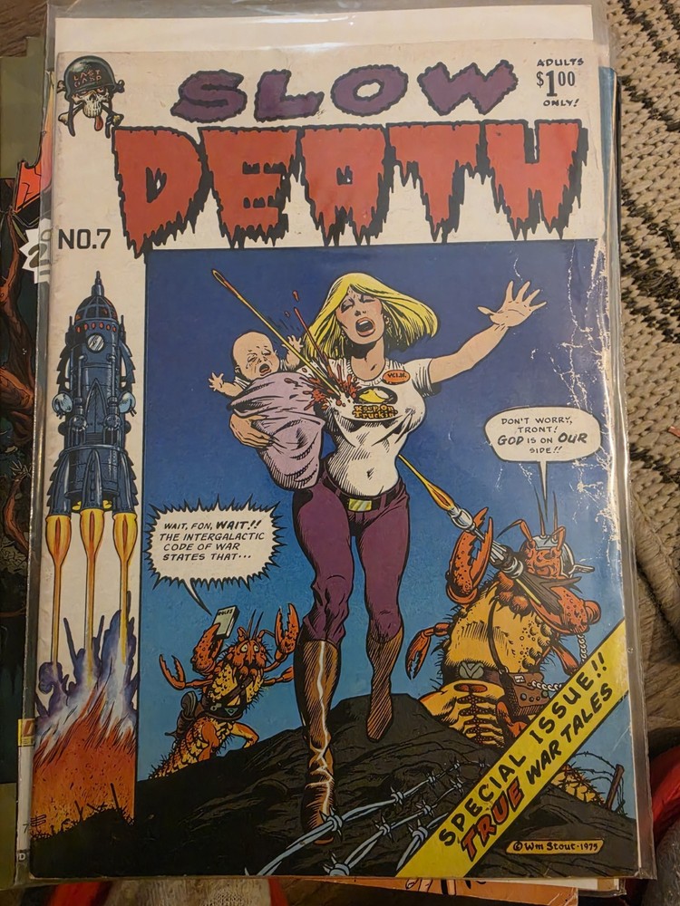 Slow Death 7 Last Gasp Wm Stout War Comic First Printing Bronze Age 1975