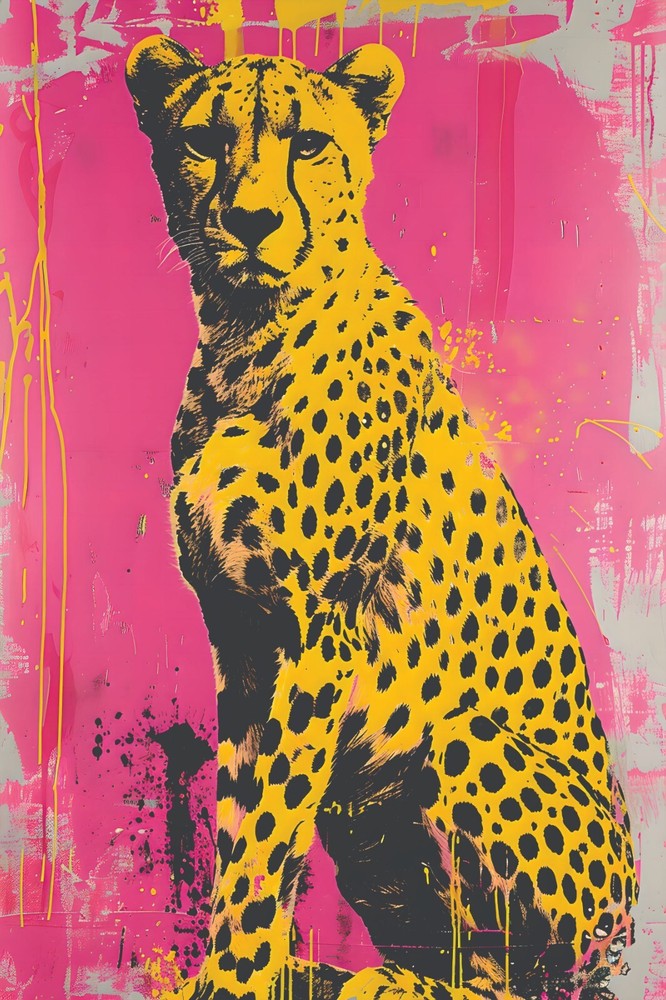 ABSTRACT CHEETAH BANKSY GRAFFITI POP ART CANVAS PRINT 16