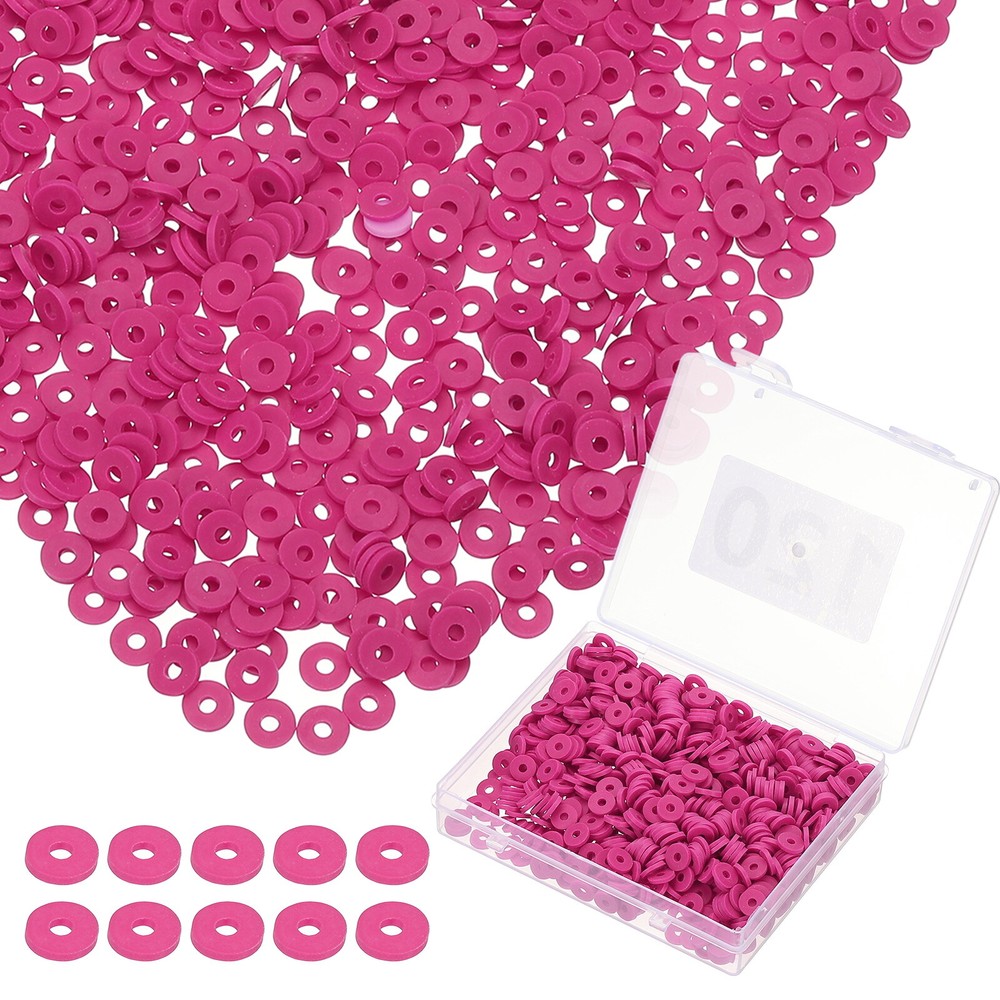 1000 Pcs Rose Red Heishi Beads Clay Beads Bracelet Jewelry Making DIY Kit