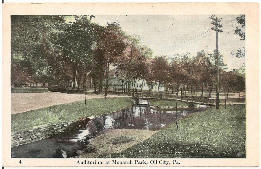 Auditorium at Monarch Park in Oil City PA Postcard