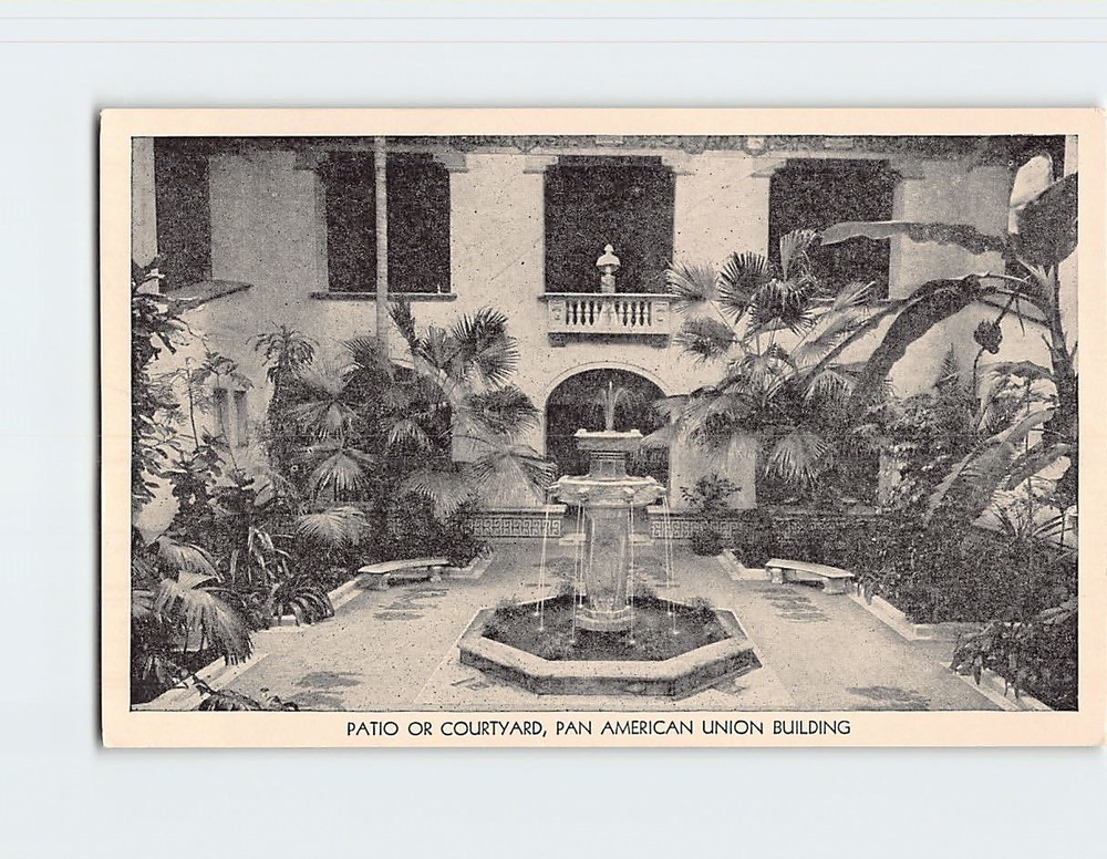 Postcard Patio Pan American Union Building Washington DC USA