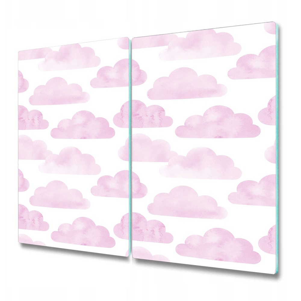 Serving Chopping Board Glass Cover Worktop Saver Pink clouds pink 2x30x52