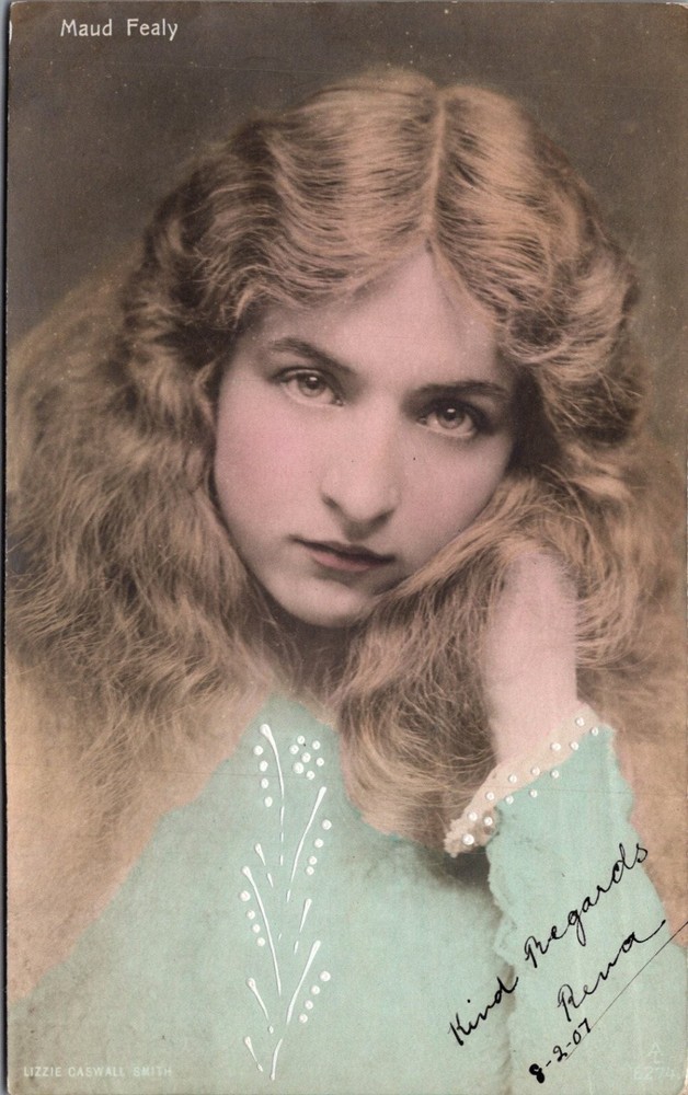 Maud Fealy Actress Postcard 1907 Lizzie Caswall Smith Hand-Tinted Portrait
