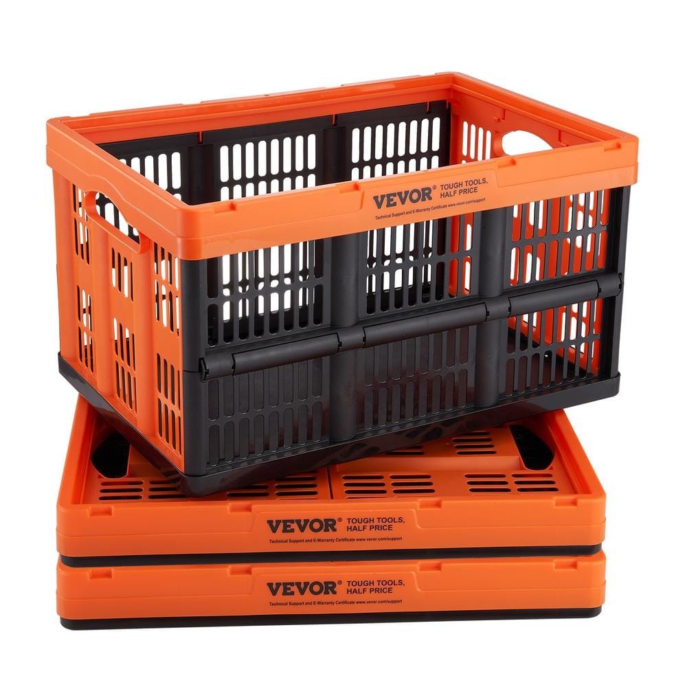 45L Plastic Collapsible Stackable Storage Basket Bin Container