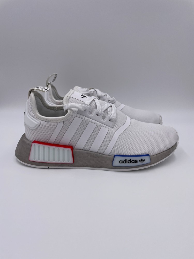 adidas NMD R1 White Knit Boost Running Sneakers Womens GY4279 New